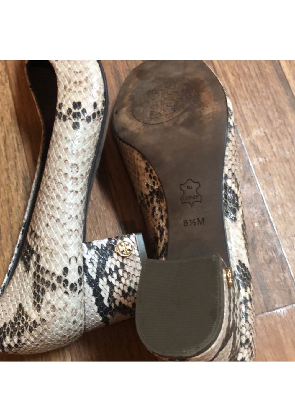 Tory Burch Women's Snake-Print Ballet Flats - Neutral - Picture 4 of 5